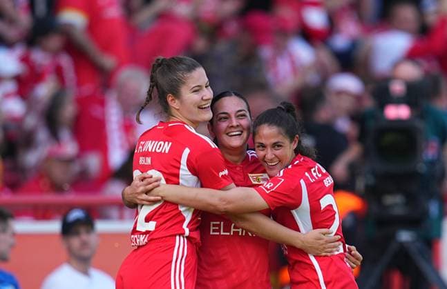 Athanasia Moraitou Union Berlin celebrate, Regionalliga Nordost Frauen, Union Berlin vs Hertha Berlin, Stadion An der Alten Försterei on April 28, 2024 in Berlin, Germany Photo by Ulrik Pedersen DeFodi Images Athanasia Moraitou Union Berlin celebrate, Regionalliga Nordost Frauen, Union Berlin vs Hertha Berlin, Stadion An der Alten Försterei on April 28, 2024 in Berlin, Germany Photo by Ulrik Pedersen DeFodi Images DFB DFL REGULATIONS PROHIBIT ANY USE OF PHOTOGRAPHS AS IMAGE SEQUENCES AND OR QUASI VIDEO Defodi 659 132521 01000096 Defodi-659 DFB DFL REGULATIONS PROHIBIT ANY USE OF PHOTOGRAPHS AS IMAGE SEQUENCES AND OR QUASI-VIDEO.