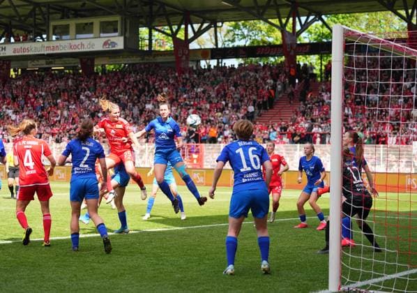 Dina Orschmann Union Berlin scores the teams fifth goal, Regionalliga Nordost Frauen, Union Berlin vs Hertha Berlin, Stadion An der Alten Försterei on April 28, 2024 in Berlin, Germany Photo by Ulrik Pedersen DeFodi Images Dina Orschmann Union Berlin scores the teams fifth goal, Regionalliga Nordost Frauen, Union Berlin vs Hertha Berlin, Stadion An der Alten Försterei on April 28, 2024 in Berlin, Germany Photo by Ulrik Pedersen DeFodi Images DFB DFL REGULATIONS PROHIBIT ANY USE OF PHOTOGRAPHS AS IMAGE SEQUENCES AND OR QUASI VIDEO Defodi 659 133600 01000098 Defodi-659 DFB DFL REGULATIONS PROHIBIT ANY USE OF PHOTOGRAPHS AS IMAGE SEQUENCES AND OR QUASI-VIDEO.