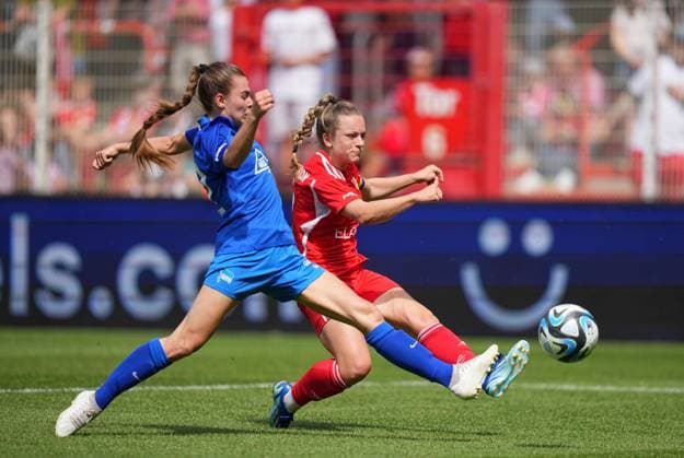 Lisa Heiseler Union Berlin shoots on goal, Regionalliga Nordost Frauen, Union Berlin vs Hertha Berlin, Stadion An der Alten Försterei on April 28, 2024 in Berlin, Germany Photo by Ulrik Pedersen DeFodi Images Lisa Heiseler Union Berlin shoots on goal, Regionalliga Nordost Frauen, Union Berlin vs Hertha Berlin, Stadion An der Alten Försterei on April 28, 2024 in Berlin, Germany Photo by Ulrik Pedersen DeFodi Images DFB DFL REGULATIONS PROHIBIT ANY USE OF PHOTOGRAPHS AS IMAGE SEQUENCES AND OR QUASI VIDEO Defodi 659 134106 01000012 Defodi-659 DFB DFL REGULATIONS PROHIBIT ANY USE OF PHOTOGRAPHS AS IMAGE SEQUENCES AND OR QUASI-VIDEO.