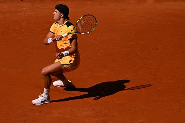 Mutua Madrid Open Holger Rune (DEN) during his second round match at the Mutua Madrid Open in Madrid, Spain, on April, 28, 2024. Photo by Corinne Dubreuil ABACAPRESS.COM Madrid Spain  Copyright: xDubreuilxCorinne ABACAx