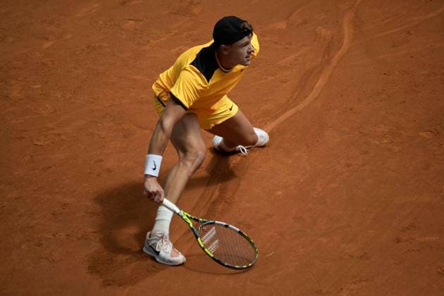 Mutua Madrid Open - Day Six Holger Rune of Denmark is in action during the 2024 ATP, Tennis Herren Tour Madrid Open tennis tournament at Caja Magica in Madrid, Spain, on April 28, 2024. Madrid Spain  Copyright: xJuanxCarlosxLucasx originalFilename:lucas-notitle240428_npIx5.jpg