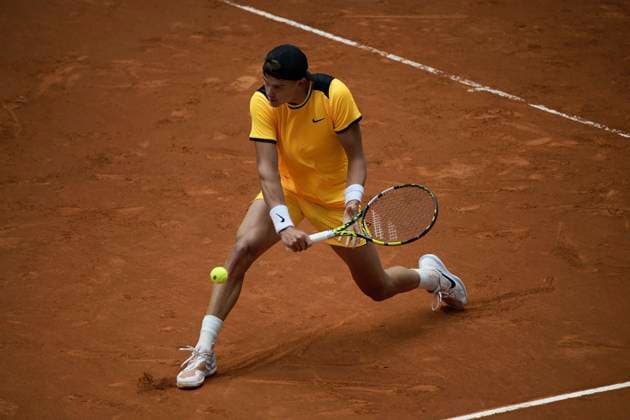 Mutua Madrid Open - Day Six Holger Rune of Denmark is in action during the 2024 ATP, Tennis Herren Tour Madrid Open tennis tournament at Caja Magica in Madrid, Spain, on April 28, 2024. Madrid Spain  Copyright: xJuanxCarlosxLucasx originalFilename:lucas-notitle240428_npowE.jpg