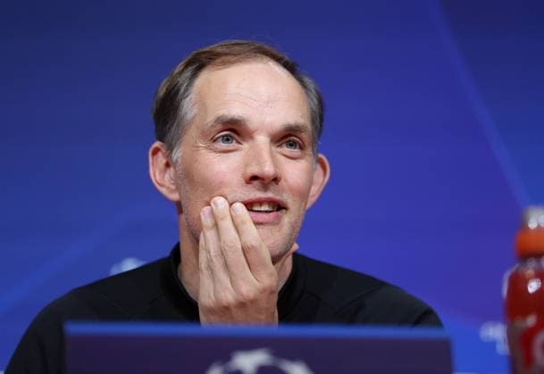 Munich, Germany 29 April 2024 Football, Men, UEFA Champions League, Season 2023 2024, FC Bayern Munich, Press conference Here in the picture Thomas Tuchel, coach FC Bayern Munich at the press conference