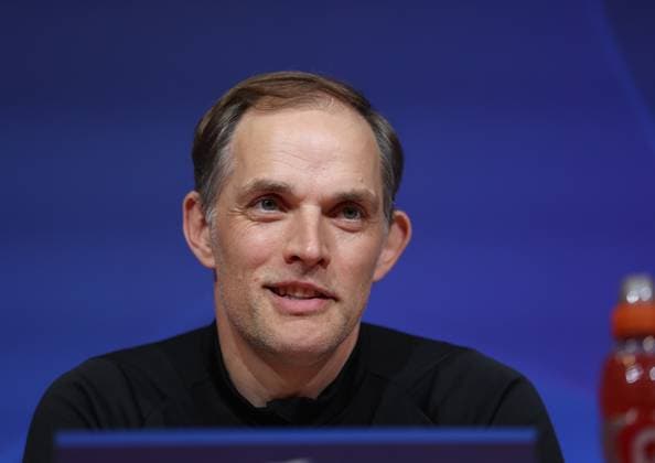 Munich, Germany 29 April 2024 Football, Men, UEFA Champions League, Season 2023 2024, FC Bayern Munich, Press conference Here in the picture Thomas Tuchel, coach FC Bayern Munich at the press conference