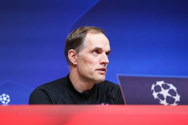 Thomas Tuchel FC Bayern Muenchen, Head coach at the press conference, International press conference, FC Bayern Muenchen, Football, UEFA Champions League, Semi-final first leg, Season 23 24, 29 04 2024, International press conference, FC Bayern Muenchen, Football, UEFA Champions League, Semi-final first leg, Season 23 24, 29 04 2024 Muenchen Copyright: xEibner-Pressefoto JennixMaulx EP_JML