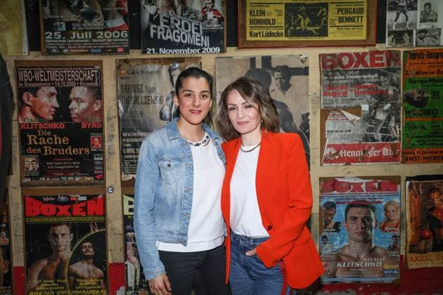 Boxing BDB, 75th anniversary, press conference, Hamburg, 29 04 2024 Dilar Kisikyol and Ina Menzer