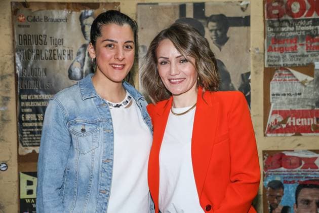 Boxing BDB, 75th anniversary, press conference, Hamburg, 29 04 2024 Dilar Kisikyol and Ina Menzer