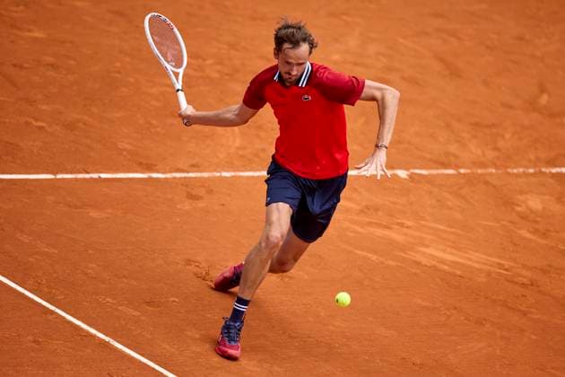 Mutua Madrid Open - Day Eight Daniil Medvedev returns a shot against Sebastian Korda of United States during day eight of the Mutua Madrid Open 2024 at Caja Magica on April 29, 2024, in Madrid, Spain. Madrid Caja Magica Madrid Spain RL_MMO24_00775 Copyright: xRicardoxLarreinax