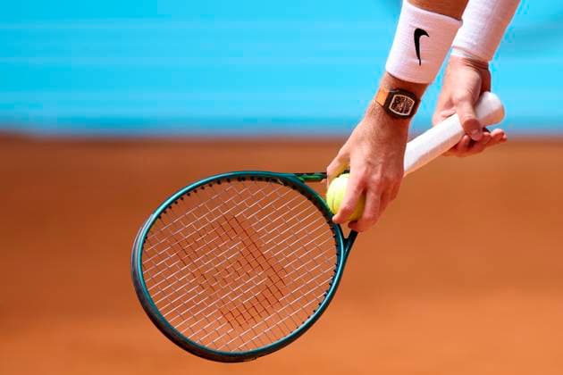 Mutua Madrid Open - Day Eight Sebastian Korda of United States serves against Daniil Medvedev during day eight of the Mutua Madrid Open 2024 at Caja Magica on April 29, 2024, in Madrid, Spain. Madrid Caja Magica Madrid Spain RL_MMO24_00801 Copyright: xRicardoxLarreinax