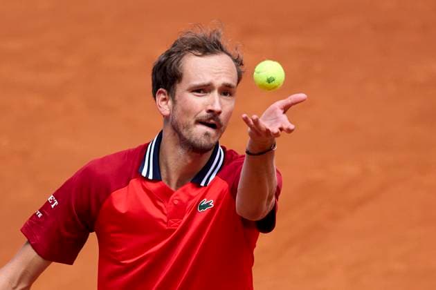 Mutua Madrid Open - Day Eight Daniil Medvedev serves against Sebastian Korda of United States during day eight of the Mutua Madrid Open 2024 at Caja Magica on April 29, 2024, in Madrid, Spain. Madrid Caja Magica Madrid Spain RL_MMO24_00835 Copyright: xRicardoxLarreinax