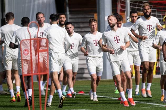 Soccer, Champions League, 20240429, Final training, FC Bayern Munich Real Madrid In the picture Konrad LAIMER FC Bayern Munich, 27 Munich Training ground Säbener Str 51 Bayern Germany Copyright: Passion2Press MarkusxFischerx