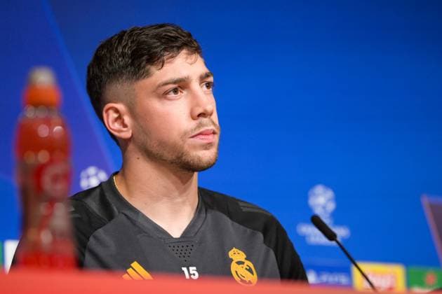 Soccer, Champions League, 20240429, Final training, FC Bayern Munich Real Madrid In the picture Federico VALVERDE Real Madrid, 15 Munich Training ground Säbener Str 51 Bayern Germany Copyright: Passion2Press MarkusxFischerx