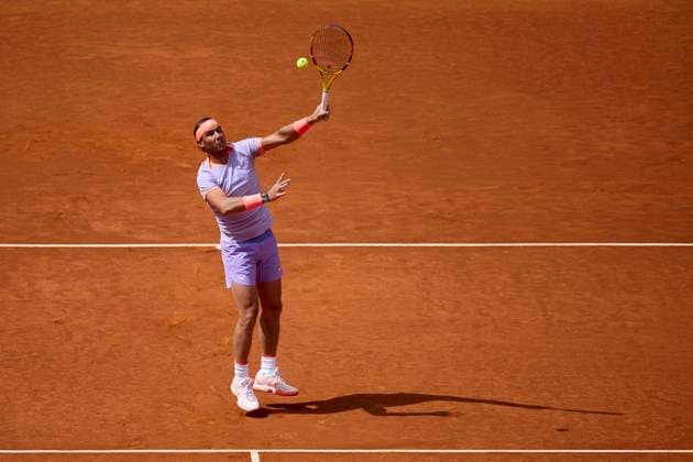 Mutua Madrid Open - Day Eight Rafael Nadal of Spain returns a shot against Pedro Cachin of Argentina during day eight of the Mutua Madrid Open 2024 at Caja Magica on April 29, 2024, in Madrid, Spain. Madrid Caja Magica Madrid Spain RL_MMO24_00837 Copyright: xRicardoxLarreinax