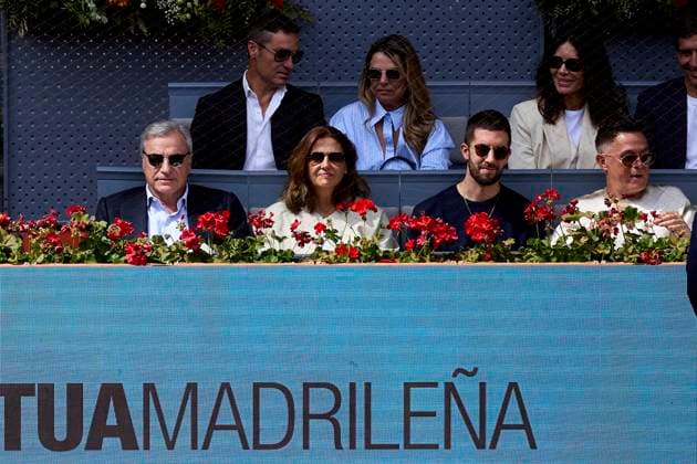 Mutua Madrid Open - Day Eight Carlos Sainz and David Broncano watching the match between Rafael Nadal and Pedro Cachin during day eight of the Mutua Madrid Open 2024 at Caja Magica on April 29, 2024, in Madrid, Spain. Madrid Caja Magica Madrid Spain RL_MMO24_00838 Copyright: xRicardoxLarreinax