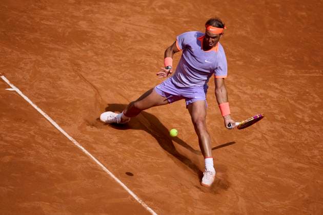 Mutua Madrid Open - Day Eight Rafael Nadal of Spain returns a shot against Pedro Cachin of Argentina during day eight of the Mutua Madrid Open 2024 at Caja Magica on April 29, 2024, in Madrid, Spain. Madrid Caja Magica Madrid Spain RL_MMO24_00870 Copyright: xRicardoxLarreinax