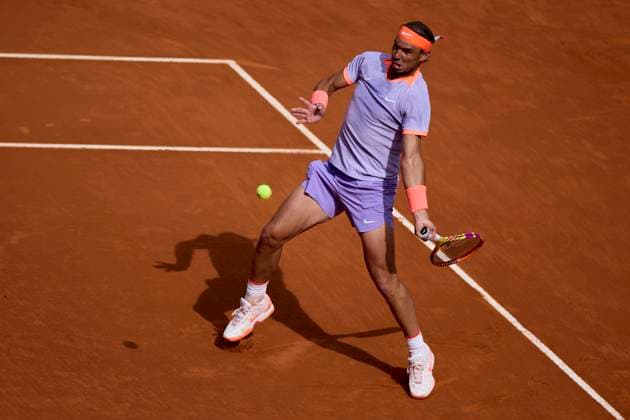 Mutua Madrid Open - Day Eight Rafael Nadal of Spain returns a shot against Pedro Cachin of Argentina during day eight of the Mutua Madrid Open 2024 at Caja Magica on April 29, 2024, in Madrid, Spain. Madrid Caja Magica Madrid Spain RL_MMO24_00887 Copyright: xRicardoxLarreinax