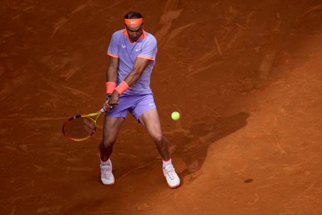Mutua Madrid Open - Day Eight Rafael Nadal of Spain returns a shot against Pedro Cachin of Argentina during day eight of the Mutua Madrid Open 2024 at Caja Magica on April 29, 2024, in Madrid, Spain. Madrid Caja Magica Madrid Spain RL_MMO24_00899 Copyright: xRicardoxLarreinax