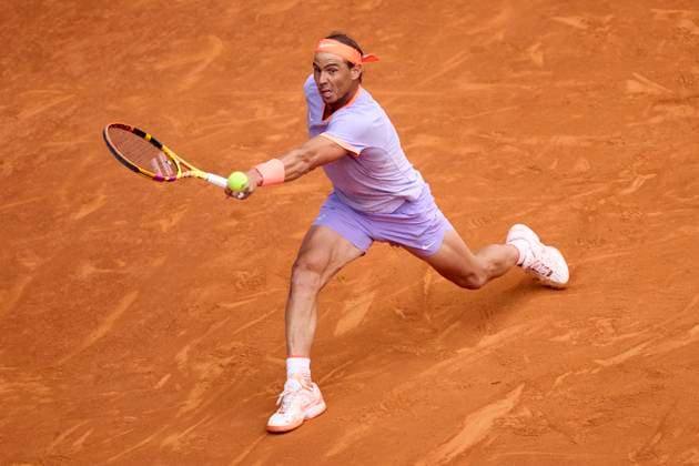 Mutua Madrid Open - Day Eight Rafael Nadal of Spain returns a shot against Pedro Cachin of Argentina during day eight of the Mutua Madrid Open 2024 at Caja Magica on April 29, 2024, in Madrid, Spain. Madrid Caja Magica Madrid Spain RL_MMO24_00923 Copyright: xRicardoxLarreinax