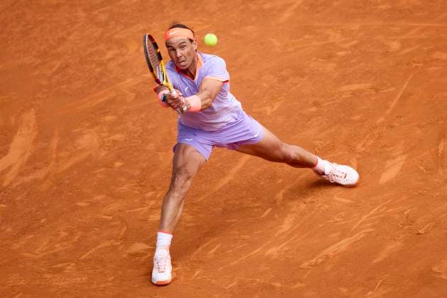 Mutua Madrid Open - Day Eight Rafael Nadal of Spain returns a shot against Pedro Cachin of Argentina during day eight of the Mutua Madrid Open 2024 at Caja Magica on April 29, 2024, in Madrid, Spain. Madrid Caja Magica Madrid Spain RL_MMO24_00926 Copyright: xRicardoxLarreinax