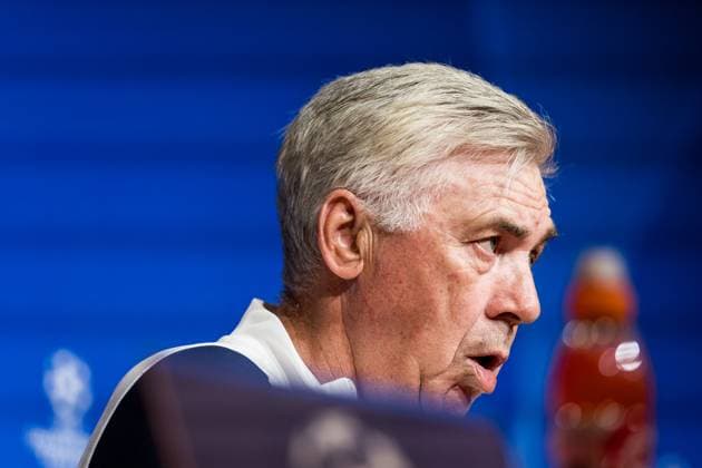 UEFA Champions League FC Bayern Munich Real Madrid Press Conference Real Madrid 29 04 2024 Carlo Ancelotti Coach Real Madrid UEFA Champions League FC Bayern Munich Real Madrid Press Conference Real Madrid, Munich, Allianz Arena Copyright: xBEAUTIFULxSPORTS Wunderlx