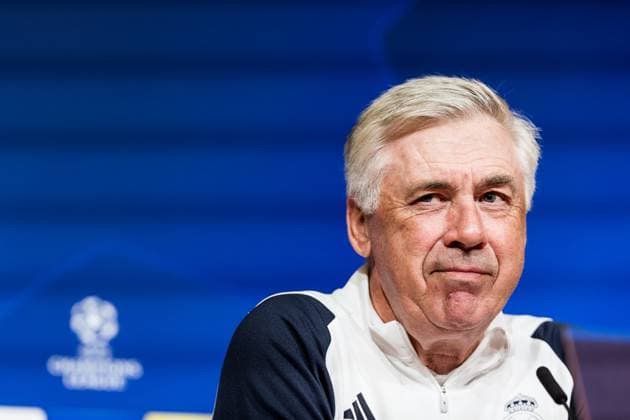 UEFA Champions League FC Bayern Munich Real Madrid Press Conference Real Madrid 29 04 2024 Carlo Ancelotti Coach Real Madrid UEFA Champions League FC Bayern Munich Real Madrid Press Conference Real Madrid, Munich, Allianz Arena Copyright: xBEAUTIFULxSPORTS Wunderlx