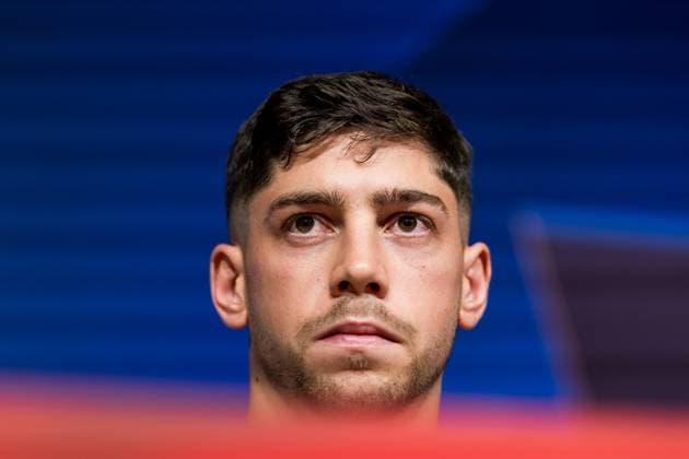 UEFA Champions League FC Bayern Munich Real Madrid Press Conference Real Madrid 29 04 2024 Frederico Valverde Real Madrid, 15 UEFA Champions League FC Bayern Munich Real Madrid Press Conference Real Madrid, Munich, Allianz Arena Copyright: xBEAUTIFULxSPORTS Wunderlx