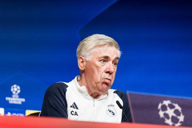 UEFA Champions League FC Bayern Munich Real Madrid Press Conference Real Madrid 29 04 2024 Carlo Ancelotti Coach Real Madrid UEFA Champions League FC Bayern Munich Real Madrid Press Conference Real Madrid, Munich, Allianz Arena Copyright: xBEAUTIFULxSPORTS Wunderlx