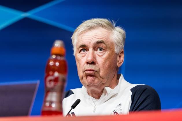 UEFA Champions League FC Bayern Munich Real Madrid Press Conference Real Madrid 29 04 2024 Carlo Ancelotti Coach Real Madrid UEFA Champions League FC Bayern Munich Real Madrid Press Conference Real Madrid, Munich, Allianz Arena Copyright: xBEAUTIFULxSPORTS Wunderlx