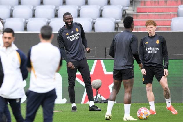 Soccer, Champions League, 20240429, Final training, FC Bayern Munich Real Madrid In the picture Antonio RÜDIGER Real Madrid, 22 Munich Allianz Arena Bayern Germany Copyright: Passion2Press MarkusxFischerx