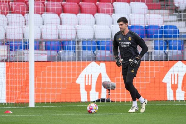 Soccer, Champions League, 20240429, Final training, FC Bayern Munich Real Madrid In the picture Thibaut COURTOIS Real Madrid, 1 Munich Allianz Arena Bayern Germany Copyright: Passion2Press MarkusxFischerx