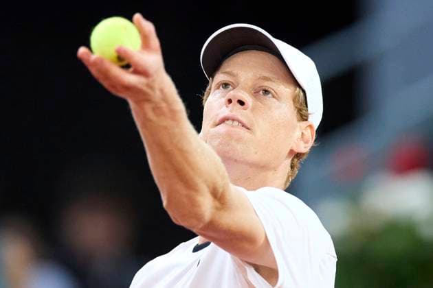 Mutua Madrid Open - Day Eight Jannik Sinner of Italy serves against Pavel Kotov during day eight of the Mutua Madrid Open 2024 at Caja Magica on April 29, 2024, in Madrid, Spain. Madrid Caja Magica Madrid Spain RL_MMO24_00973 Copyright: xRicardoxLarreinax