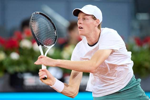 Mutua Madrid Open - Day Eight Jannik Sinner of Italy returns a shot against Pavel Kotov during day eight of the Mutua Madrid Open 2024 at Caja Magica on April 29, 2024, in Madrid, Spain. Madrid Caja Magica Madrid Spain RL_MMO24_00984 Copyright: xRicardoxLarreinax