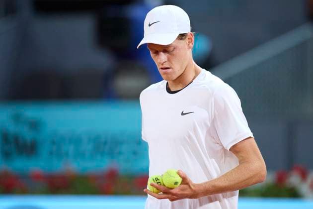 Mutua Madrid Open - Day Eight Jannik Sinner of Italy checks the balls during day eight of the Mutua Madrid Open 2024 at Caja Magica on April 29, 2024, in Madrid, Spain. Madrid Caja Magica Madrid Spain RL_MMO24_00987 Copyright: xRicardoxLarreinax