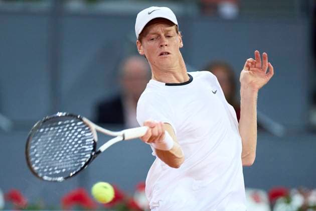 Mutua Madrid Open - Day Eight Jannik Sinner of Italy returns a shot against Pavel Kotov during day eight of the Mutua Madrid Open 2024 at Caja Magica on April 29, 2024, in Madrid, Spain. Madrid Caja Magica Madrid Spain RL_MMO24_00992 Copyright: xRicardoxLarreinax