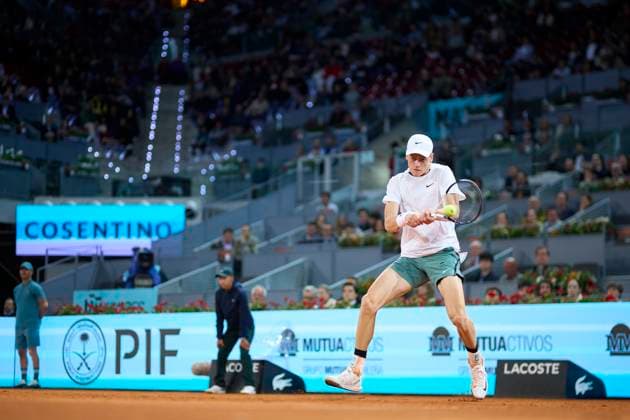 Mutua Madrid Open - Day Eight Jannik Sinner of Italy returns a shot against Pavel Kotov during day eight of the Mutua Madrid Open 2024 at Caja Magica on April 29, 2024, in Madrid, Spain. Madrid Caja Magica Madrid Spain RL_MMO24_01000 Copyright: xRicardoxLarreinax