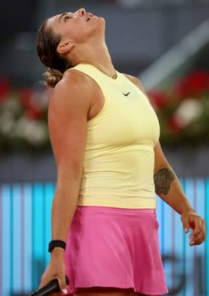 Aryna Sabalenka of Belarus frustrated Mutua Madrid Open, Day 8, Tennis, La Caja Magica, Madrid, Spain - 29 Apr 2024  Copyright: xEllaxLing Shutterstockx 14447604dj