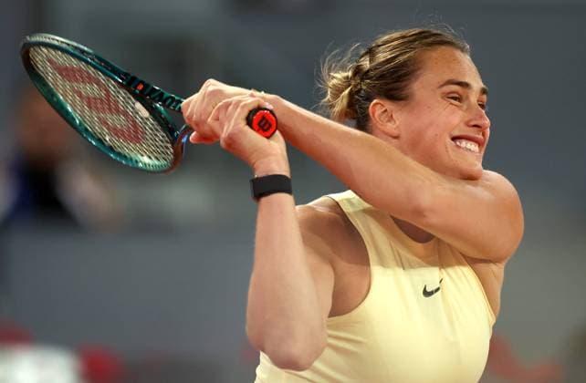 Aryna Sabalenka of Belarus in action Mutua Madrid Open, Day 8, Tennis, La Caja Magica, Madrid, Spain - 29 Apr 2024  Copyright: xEllaxLing Shutterstockx 14447604ei