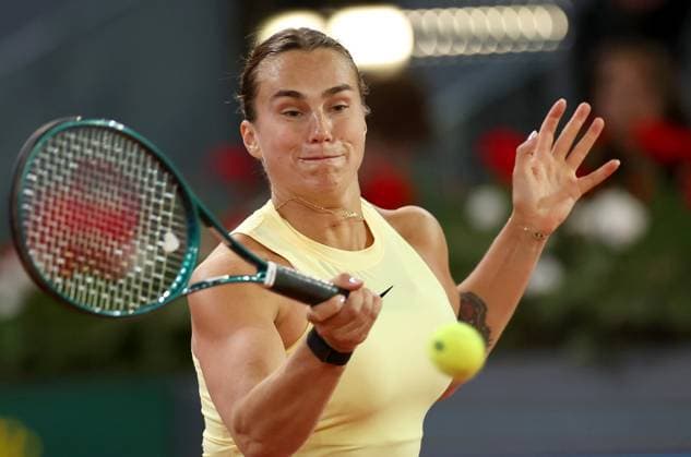 Aryna Sabalenka of Belarus in action Mutua Madrid Open, Day 8, Tennis, La Caja Magica, Madrid, Spain - 29 Apr 2024  Copyright: xEllaxLing Shutterstockx 14447604du