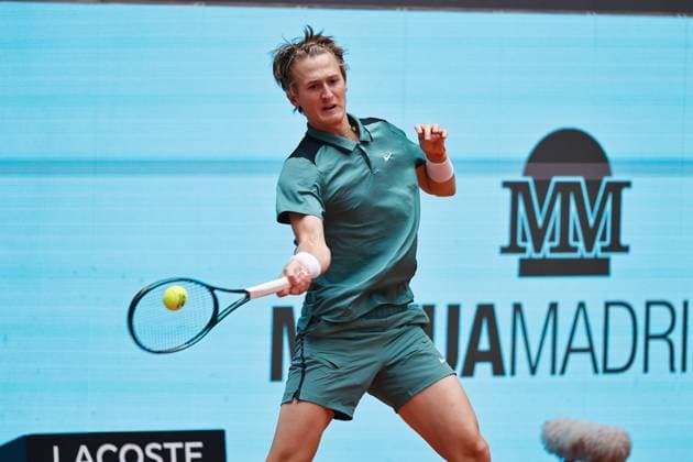 Sebastian Korda (USA), APRIL 29, 2024 - Tennis : Sebastian Korda during singles round of 32 match against Daniil Medvedev on the ATP, Tennis Herren tour Masters 1000 Mutua Madrid Open tennis tournament at the Caja Magica in Madrid, Spain. Noxthirdxpartyxsales  (251677762)