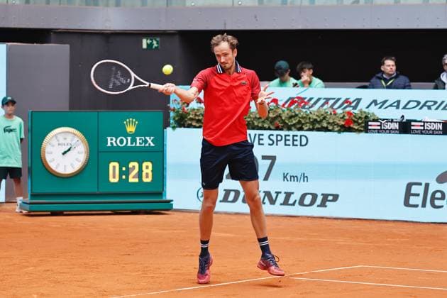 Daniil Medvedev (RUS), APRIL 29, 2024 - Tennis : Daniil Medvedev during singles round of 32 match against Sebastian Korda on the ATP, Tennis Herren tour Masters 1000 Mutua Madrid Open tennis tournament at the Caja Magica in Madrid, Spain. Noxthirdxpartyxsales  (251678036)