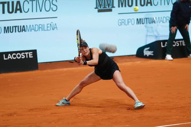 Sara Bejlek (CZE), APRIL 29, 2024 - Tennis : Sara Bejlek during singles round of 16 match against Elena Rybakina on the WTA, Tennis Damen 1000 tournaments Mutua Madrid Open tennis tournament at the Caja Magica in Madrid, Spain. Noxthirdxpartyxsales  (251678667)