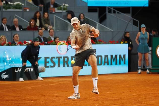 Pavel Kotov (RUS), APRIL 29, 2024 - Tennis : Pavel Kotov during singles round of 32 match against Jannik Sinner on the ATP, Tennis Herren tour Masters 1000 Mutua Madrid Open tennis tournament at the Caja Magica in Madrid, Spain. Noxthirdxpartyxsales  (251679571)