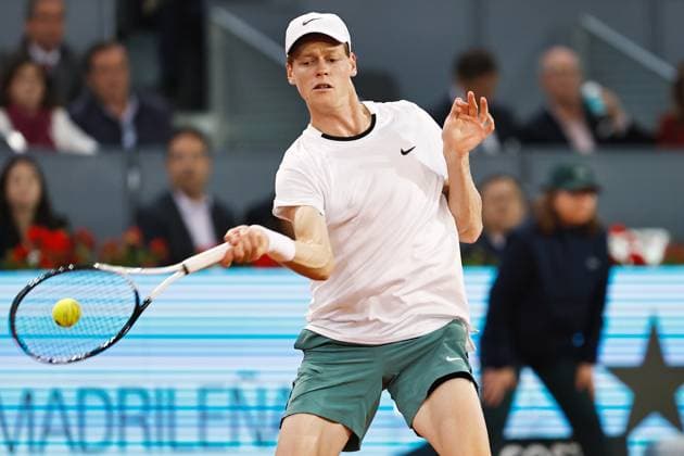 Jannik Sinner (ITA), APRIL 29, 2024 - Tennis : Jannik Sinner during singles round of 32 match against Pavel Kotov on the ATP, Tennis Herren tour Masters 1000 Mutua Madrid Open tennis tournament at the Caja Magica in Madrid, Spain. Noxthirdxpartyxsales  (251679772)
