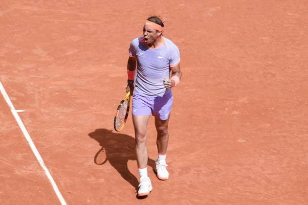 April 29, 2024, Madrid, Spain: Rafael Nadal of Spain plays against Pedro Cachin of Argentina during the Mutua Madrid Open 2024 tournament at La Caja Magica. .Final score; Rafael Nadal 2:1 Pedro Cachin. Madrid Spain - ZUMAs197 20240429_aaa_s197_214 Copyright: xGustavoxValientex