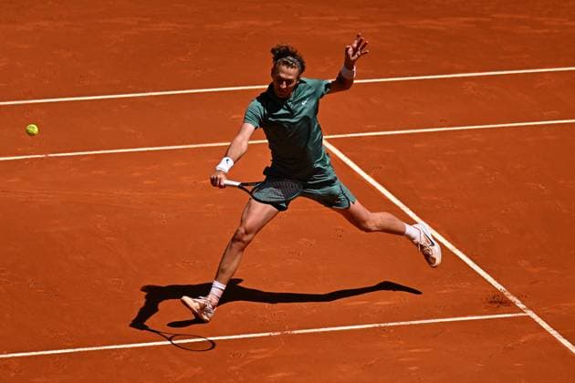 Madrid Mutua Open Sebastian Korda (USA) during his third round match at the Mutua Madrid Open in Madrid , Spain, on April, 29, 2024. Photo by Corinne Dubreuil ABACAPRESS.COM Madrid  Copyright: xDubreuilxCorinne ABACAx