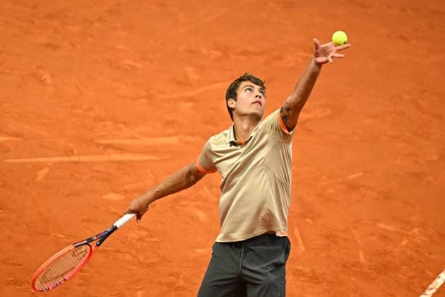Madrid Mutua Open Flavio Cobolli (ITA) during his third round match at the Mutua Madrid Open in Madrid , Spain, on April, 29, 2024. Photo by Corinne Dubreuil ABACAPRESS.COM Madrid  Copyright: xDubreuilxCorinne ABACAx