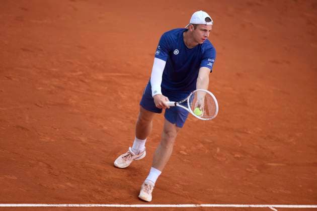 Mutua Madrid Open - Day Nine Tallon Griekspoor of Netherlands serves against Andrey Rublev during day nine of the Mutua Madrid Open 2024 at Caja Magica on April 30, 2024, in Madrid, Spain. Madrid Caja Magica Madrid Spain RL_MMO24_01009 Copyright: xRicardoxLarreinax