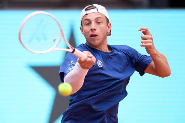 Mutua Madrid Open - Day Nine Tallon Griekspoor of Netherlands returns a shot against Andrey Rublev during day nine of the Mutua Madrid Open 2024 at Caja Magica on April 30, 2024, in Madrid, Spain. Madrid Caja Magica Madrid Spain RL_MMO24_01028 Copyright: xRicardoxLarreinax