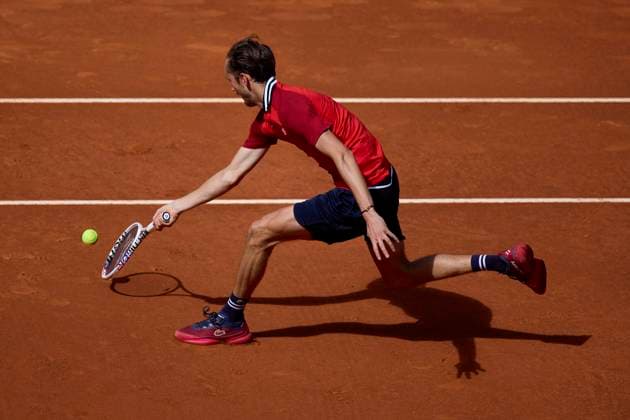 Mutua Madrid Open - Day Nine Daniil Medvedev returns a shot against Alexander Bublik of Kazahstan during day nine of the Mutua Madrid Open 2024 at Caja Magica on April 30, 2024, in Madrid, Spain. Madrid Caja Magica Madrid Spain RL_MMO24_01044 Copyright: xRicardoxLarreinax