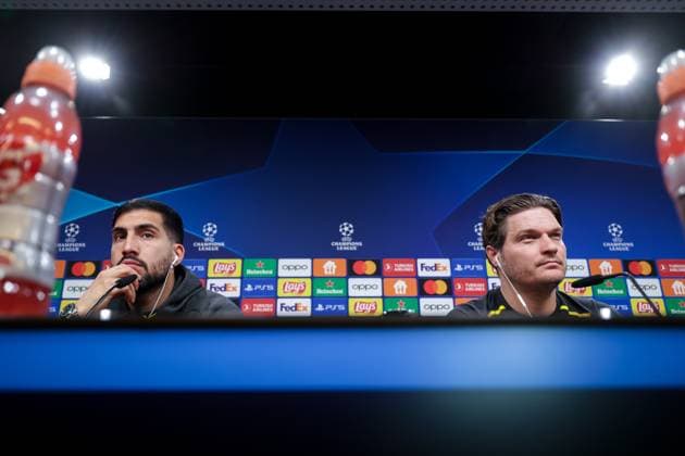 30 04 2024, Football, Season 2023 2024, UEFA Champions League, UCL, Press conference, Borussia Dortmund Atletico Madrid, Press conference with f l Emre Can Borussia Dortmund , Coach Edin Terzic Borussia Dortmund , Dortmund Signal Iduna Park NRW Germany xRHR PHOTO DEx Copyright: DennisxEwert RHR-FOTOx RHR-FOTO DE